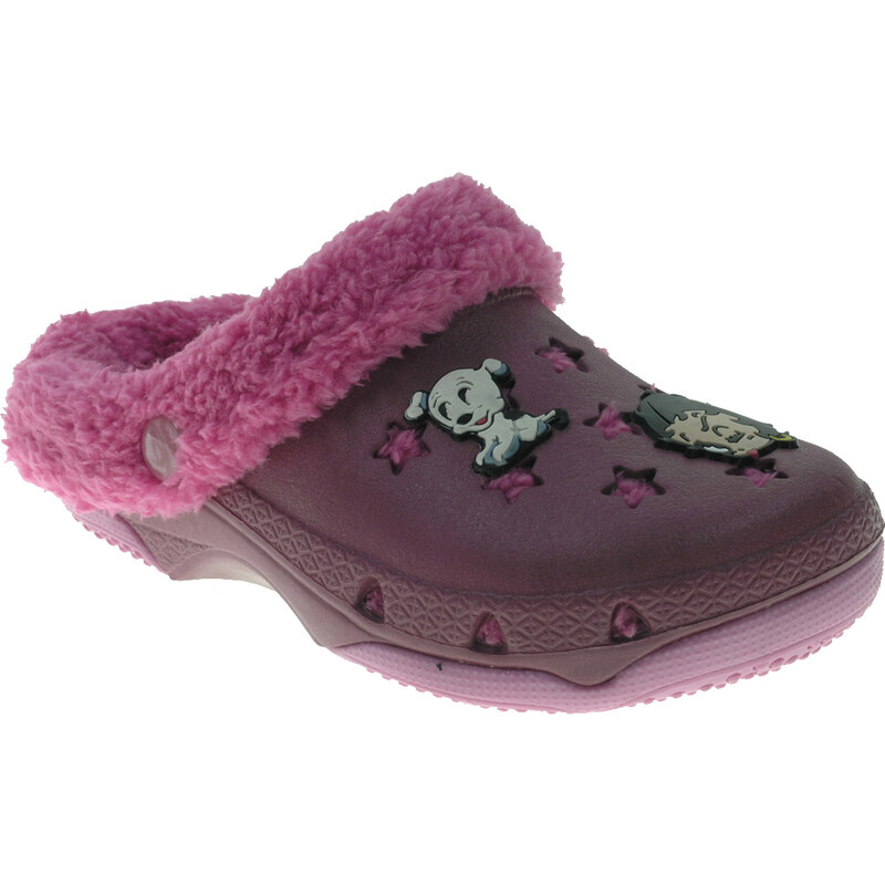 Beppi Dívčí pantofle s kožíškem Betty Boop - fialové