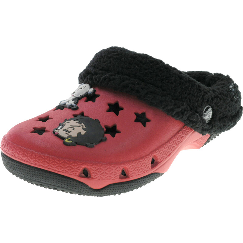 Beppi Dívčí pantofle s kožíškem Betty Boop - červeno-černé