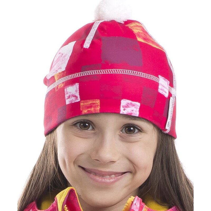 ALPINE PRO Dívčí vzorovaná čepice Polly - růžová