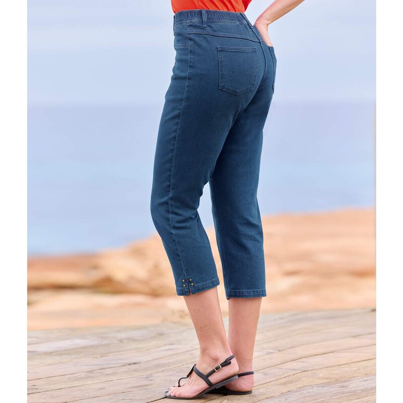 Letní 7/8 džegíny ze strečového denimu Atlas For Men Modrá