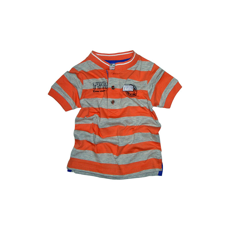 Gelati Chlapecké pruhované tričko - šedo-oranžové