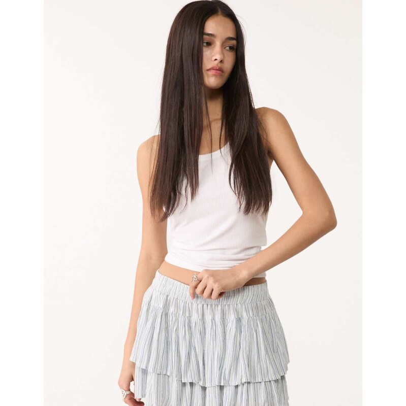 Stradivarius ruffled mini skort in royal blue-Navy 106694571