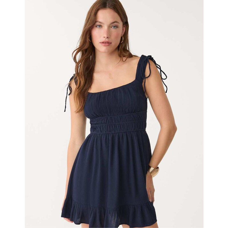 Stradivarius short dress in navy blue 106692873