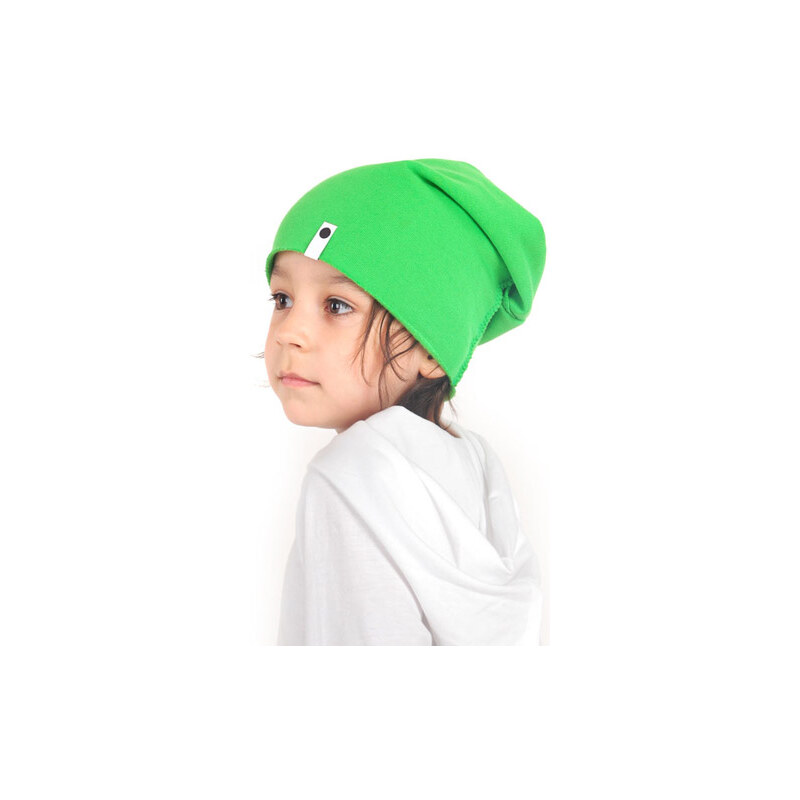 Lamama Originální dětská bavlněná čepice - zelená