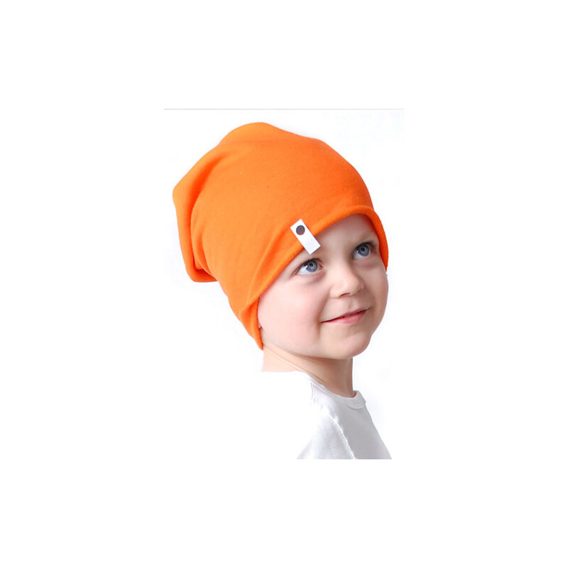 Lamama Dětská bavlněná čepice - oranžová