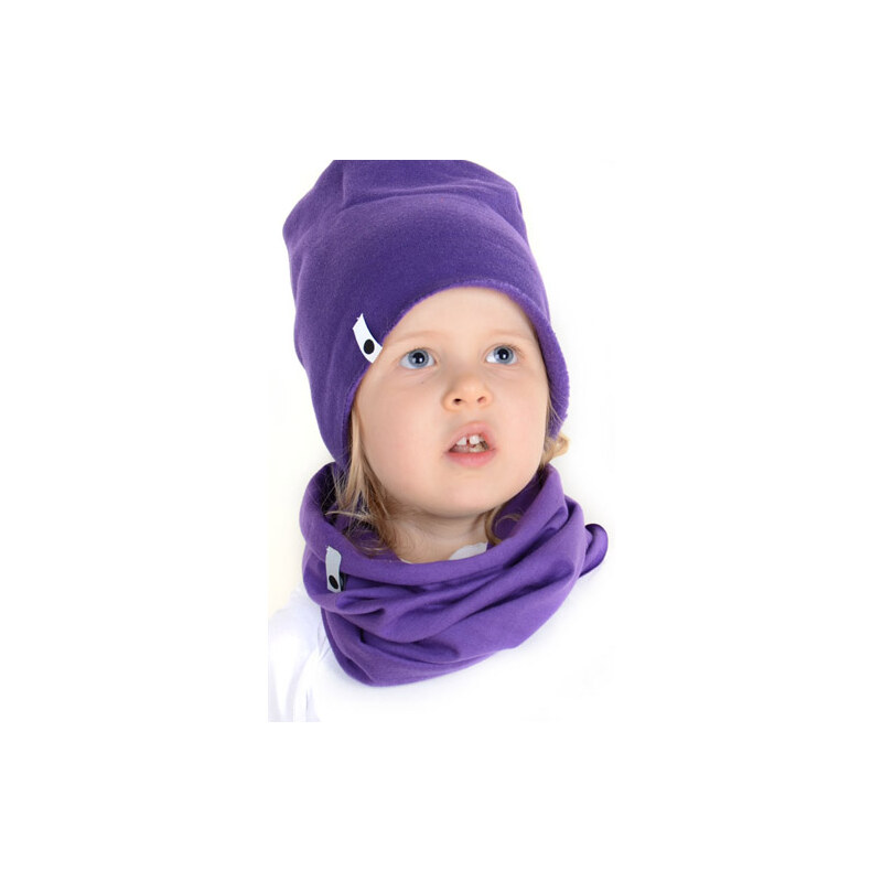 Lamama Dětská bavlněná čepice - fialová