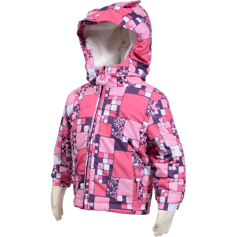 Bugga Zimní bunda s kožíškem - růžová