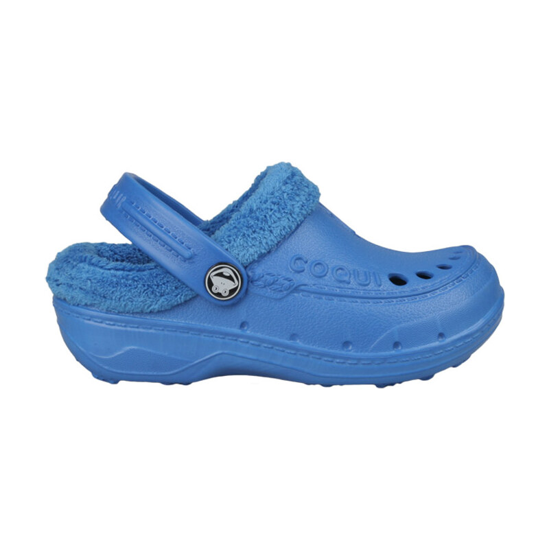 Coqui Dětské sandále Coqui s kožíškem - modré