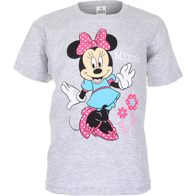 Character Club Dívčí šedé tričko - Minnie mezi kytičkami