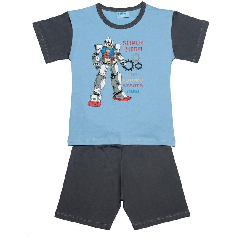 Pettino Chlapecké pyžamo s robotem - světle modré