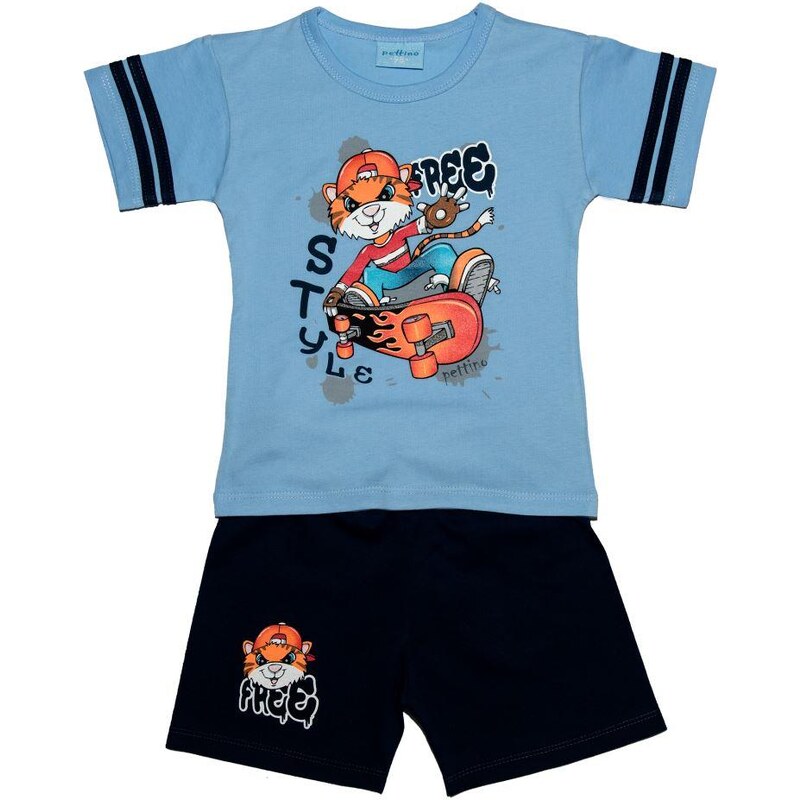 Pettino Chlapecké pyžamo s tygrem - světle modré