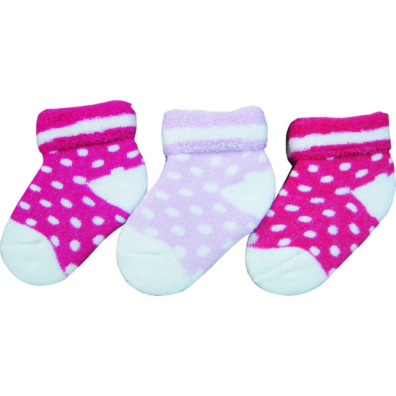 G-mini Dívčí kojenecké ponožky s puntíky (0-6 měsíců), 3 páry
