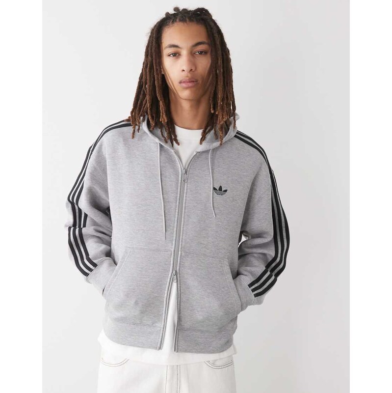 adidas Originals Adicolor oversized hoodie in medium grey heather 113663999