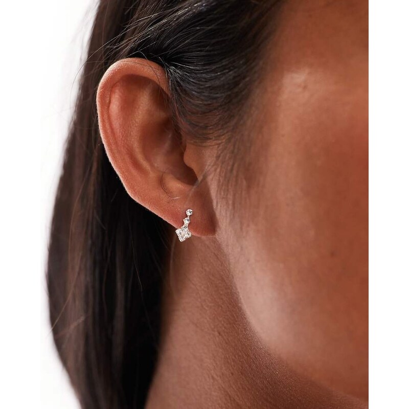 Kingsley Ryan crystal drop stud earrings in sterling silver