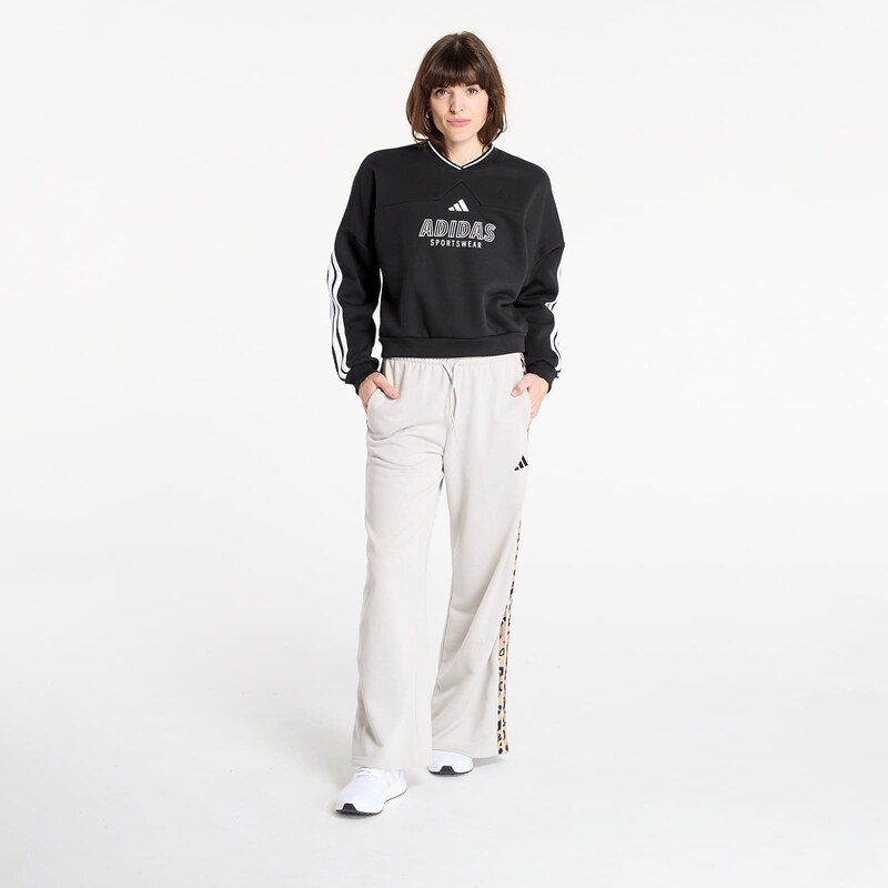 adidas Performance Mikina adidas W Tiro Cut 3 Stripes Fleece Sweatshirt Black/ White L