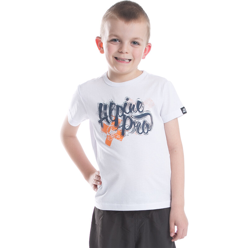 ALPINE PRO Chlapecké funkční tričko s potiskem Stygo - bílé