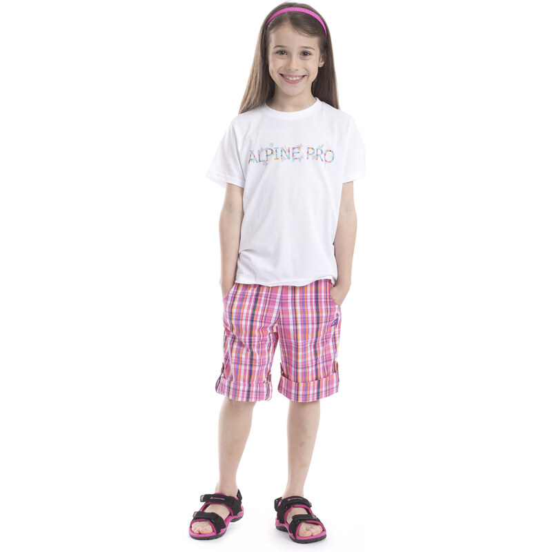 ALPINE PRO Dívčí tričko s potiskem Consalvo - bílé