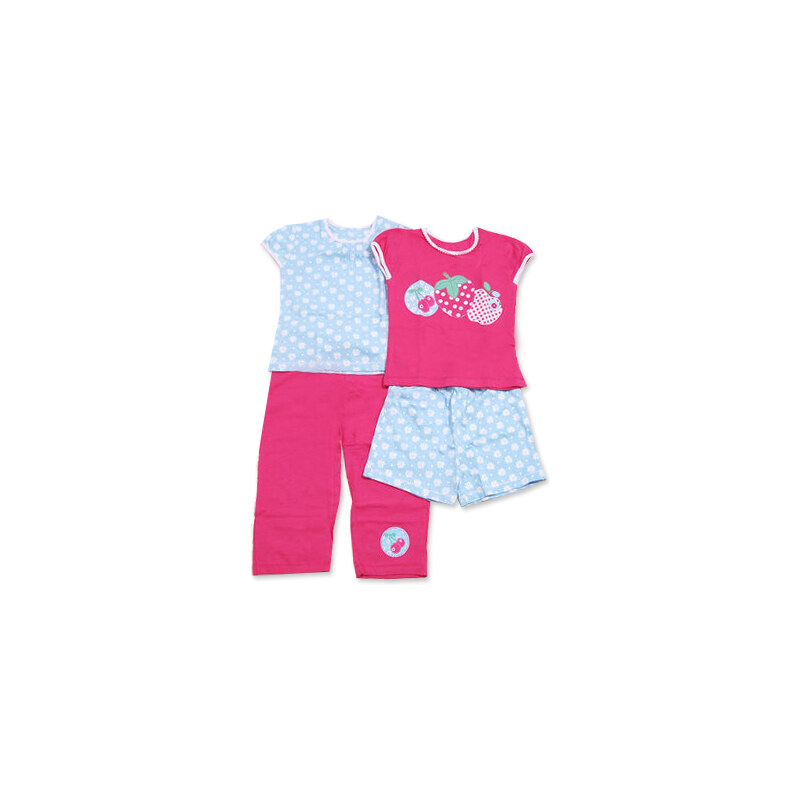 Bugga Dívčí set 2ks letních pyžam - modro-růžový