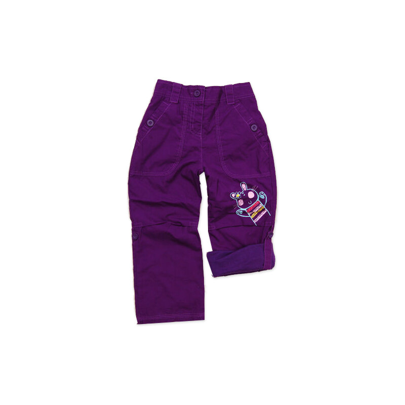 Bugga Dívčí roll-up kalhoty s podšívkou - fialové