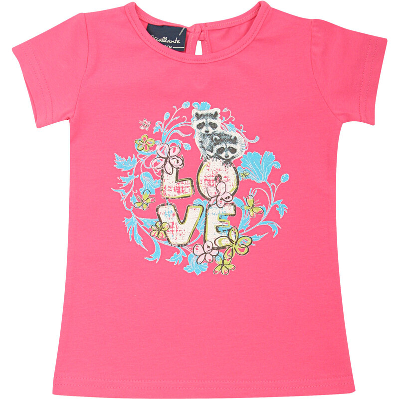 Escallante Dívčí tričko s barevným potiskem - růžové