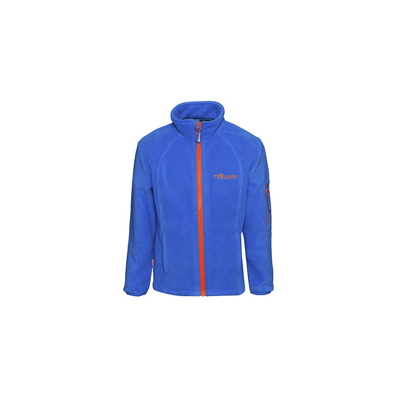 Trollkids Dětská fleecová bunda Arendal - modro-oranžová