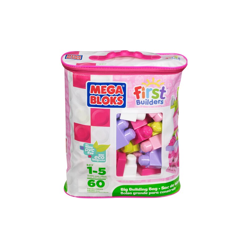 Mega Bloks Kostky v plastovém pytli, pro holky, 60 dílků