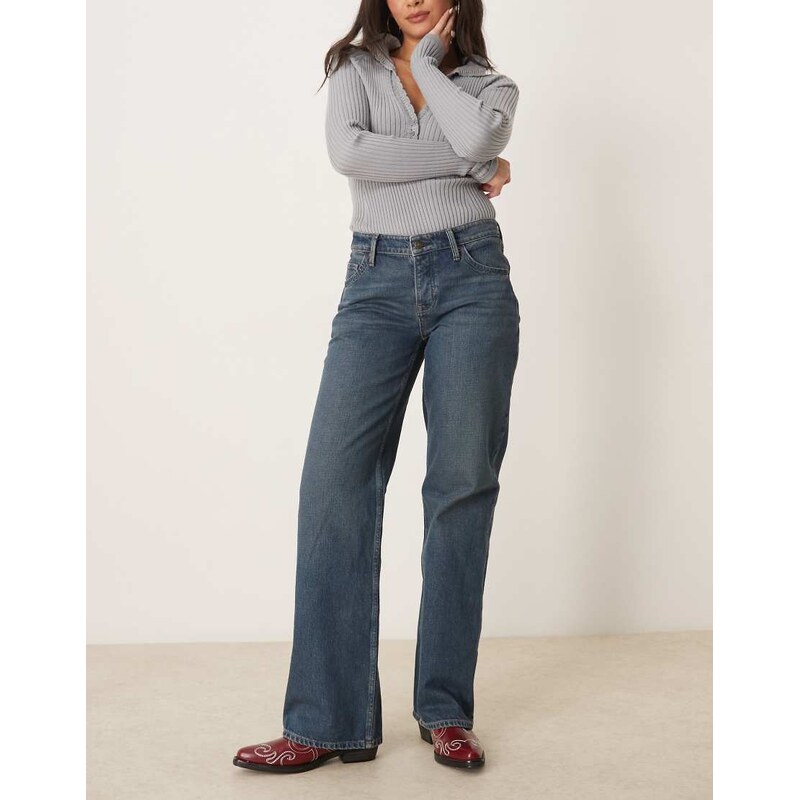 Free People tenessee low rise boyfriend jeans in cowboy blue 114689474