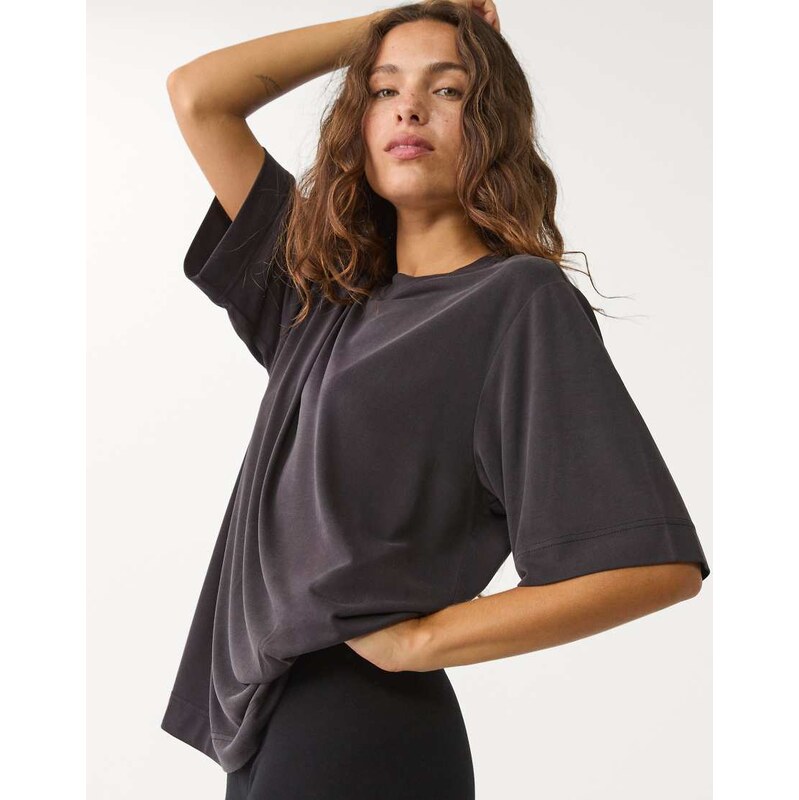 Stradivarius soft touch oversized t-shirt in black 106707143