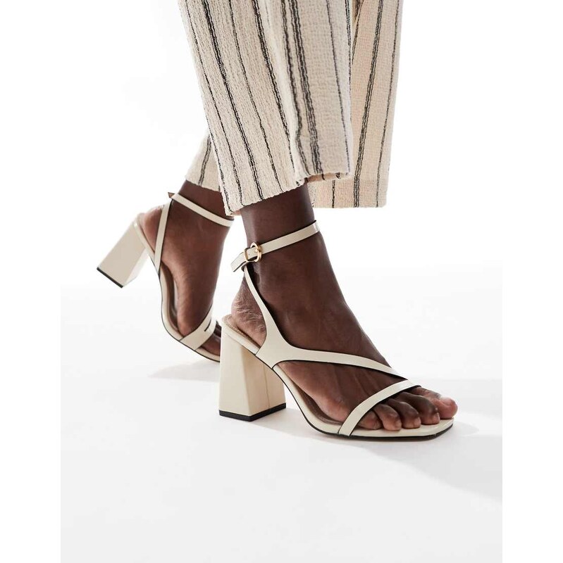 RAID Aubrey block heeled sandals in off white PU 107039081