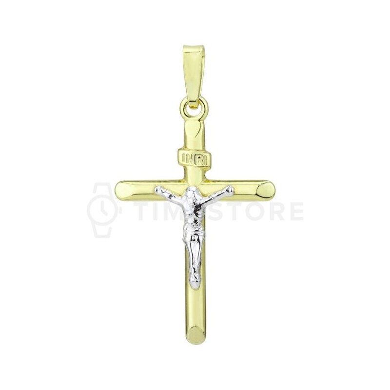Stříbrný přívěsek zlaté barvy ve tvaru kříže TS-PE-0012 TS-PE-0012 106714413