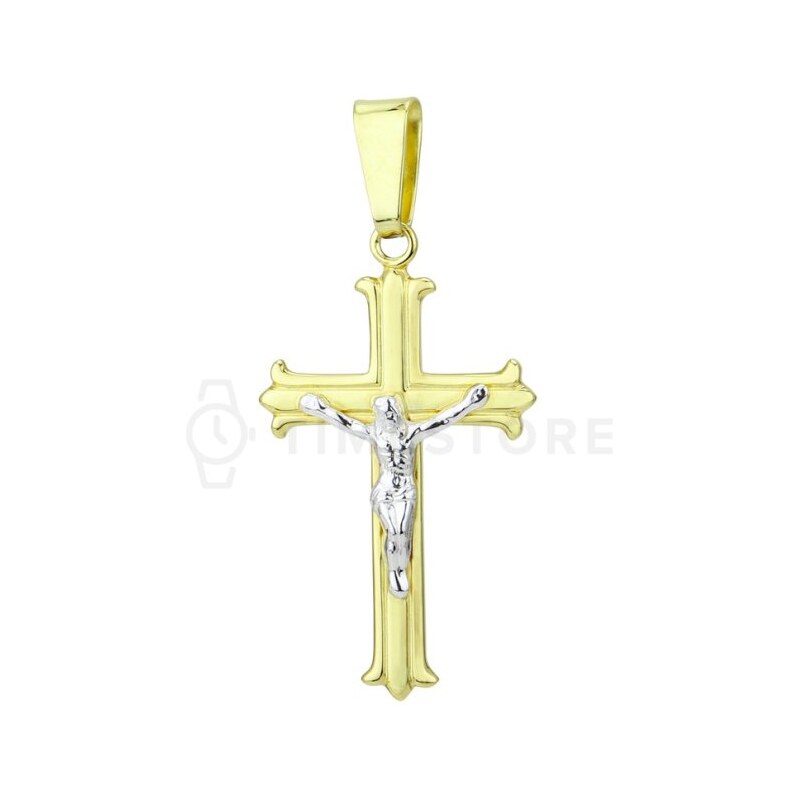 Stříbrný přívěsek zlaté barvy ve tvaru kříže TS-PE-0013 TS-PE-0013 106714414