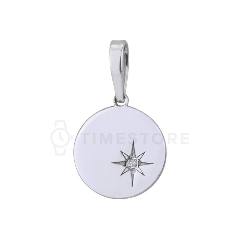Kulatý stříbrný přívěsek s diamantem TS-PE-0018 TS-PE-0018 106714419