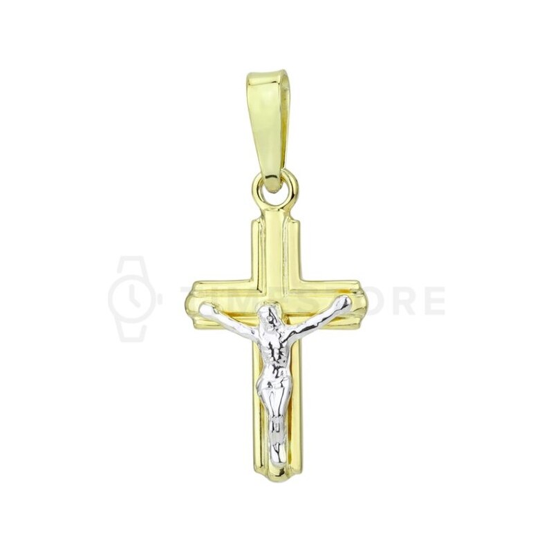 Stříbrný přívěsek zlaté barvy ve tvaru kříže TS-PE-0014 TS-PE-0014 106714415