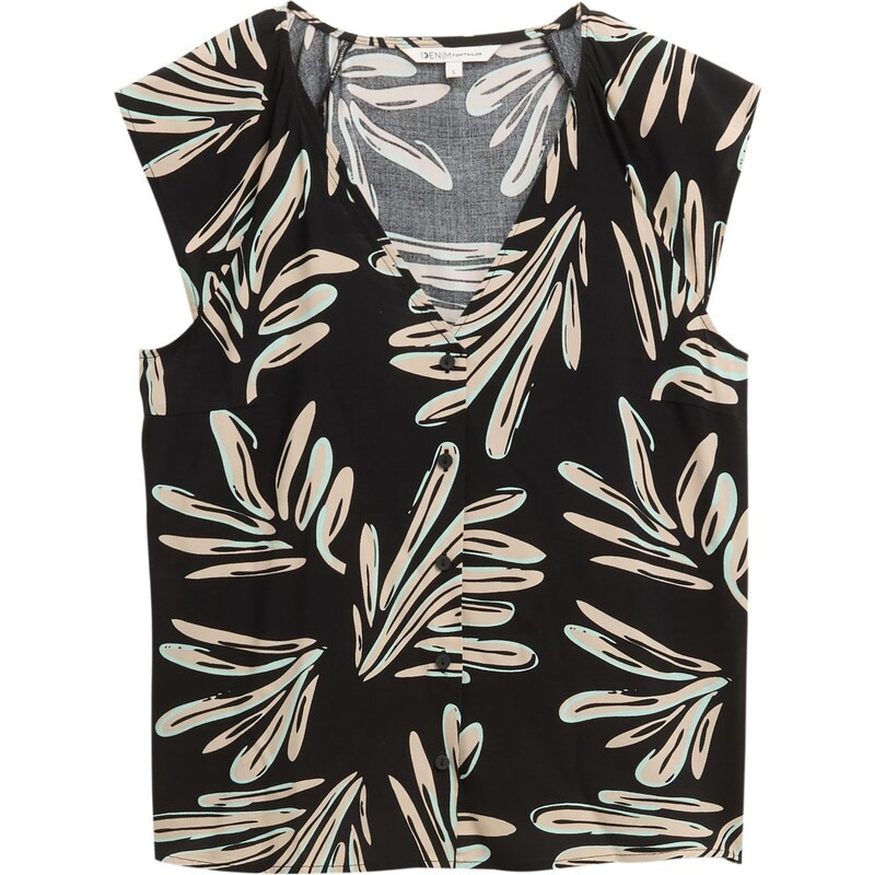 TOM TAILOR DENIM Halenka béžová / tyrkysová / černá 106756967