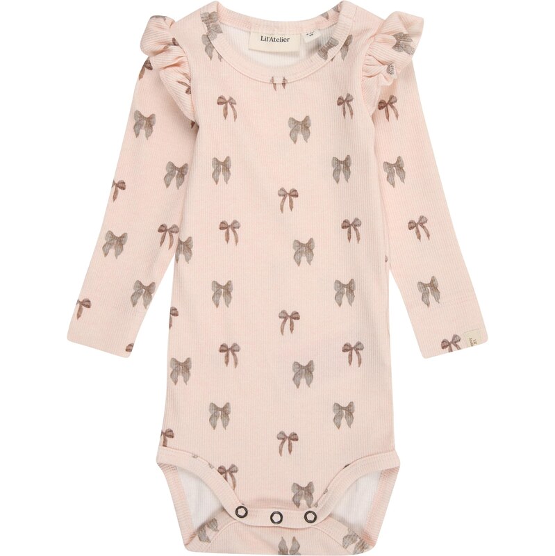 LilAtelier Dupačky/body NBFGavo brokátová / růžová