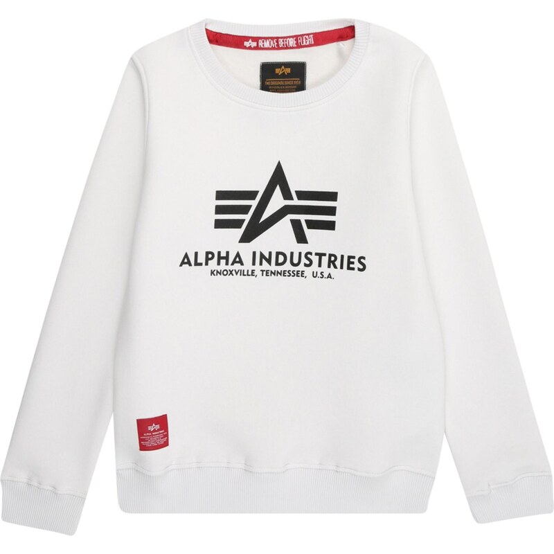 ALPHA INDUSTRIES Mikina černá / bílá