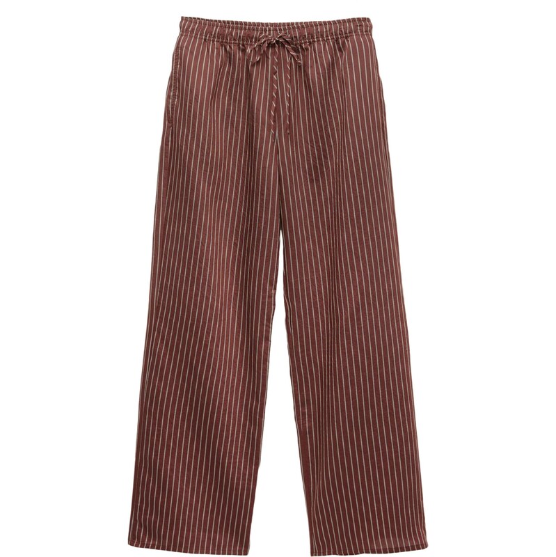 Pull&Bear Kalhoty rezavě červená / bílá 109223941