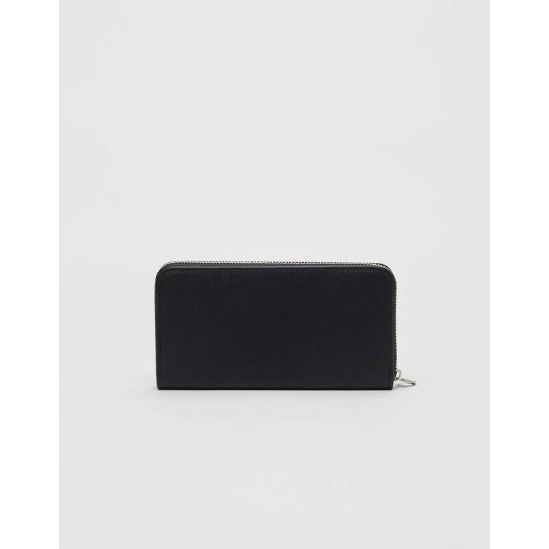 Stradivarius wallet with zip in black