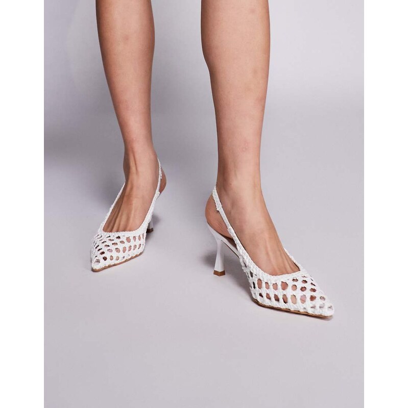 SIMMI Shoes Simmi London Teaganne woven heeled slingback shoes in 106861921