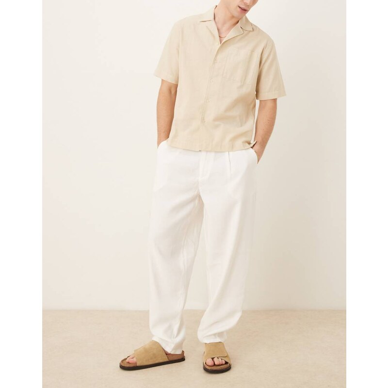 ASOS DESIGN oversized tapered trouser with waistband detail in