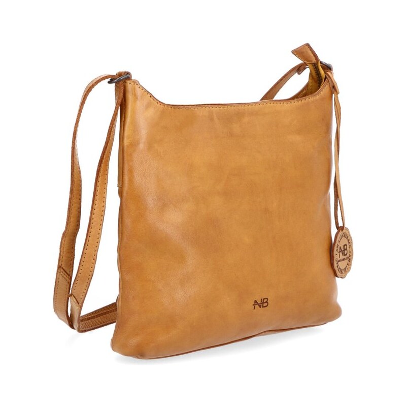 Elegantní kožená crossbody kabelka Famito NB 2404 ZLU žlutá 106728434