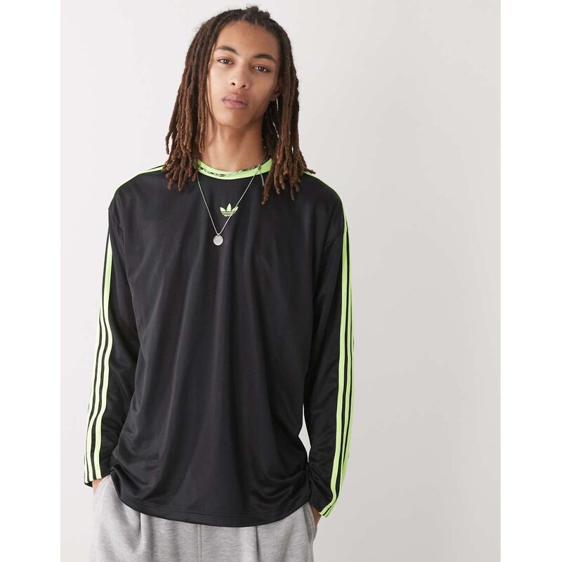 adidas Originals Adicolor jacquard long-sleeve jersey in black and 115498754