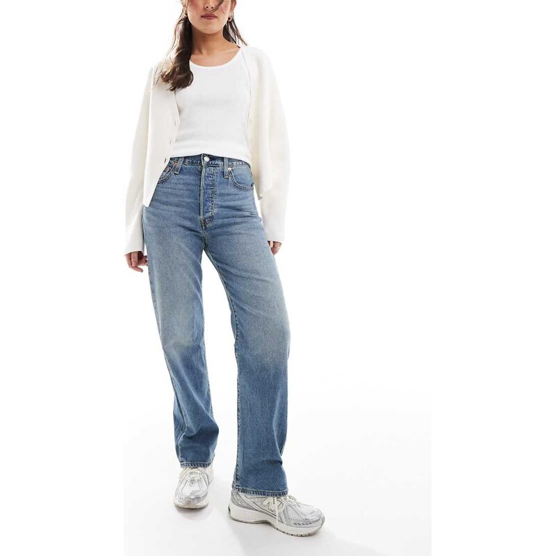 Levis ribcage straight ankle jeans in vintage wash-Blue