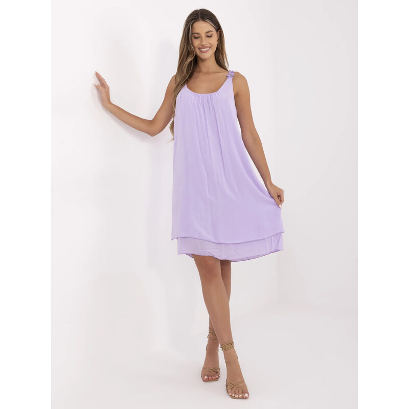 BASIC Fialové volné šaty na ramínka TW-SK-BI-22002.14-purple