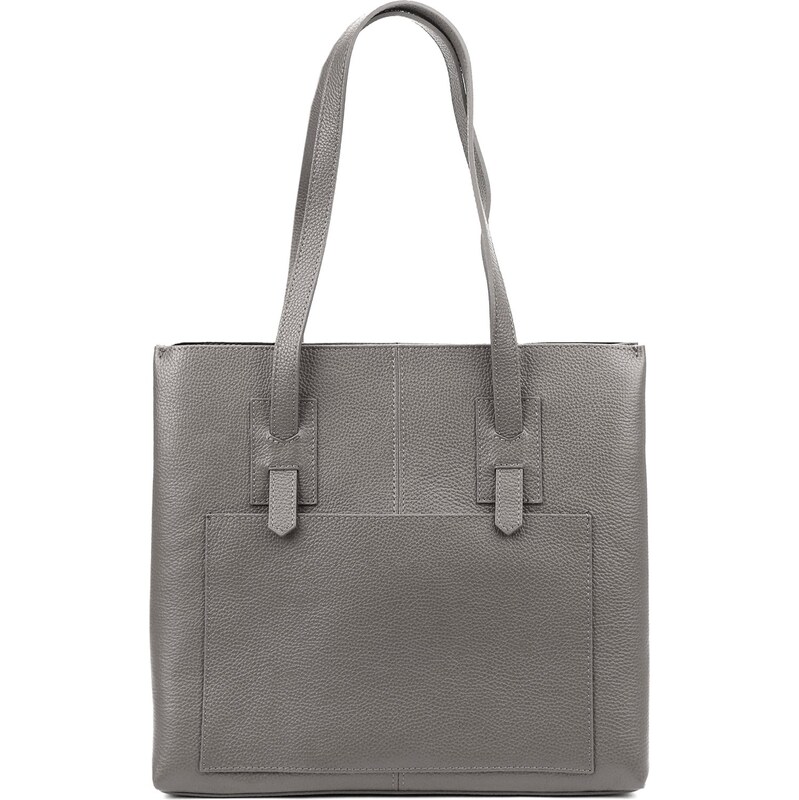 Kožená shopper bag kabelka Luka 24-056 šedá 106730563