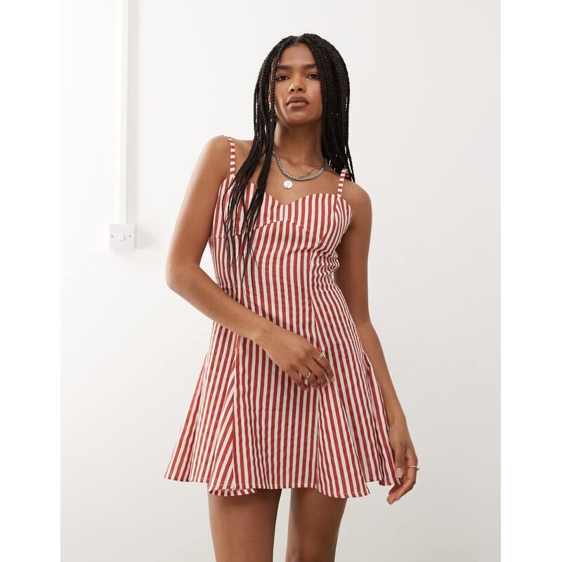 Reclaimed Vintage mini sun dress with bust seam detail and godets in 107149551