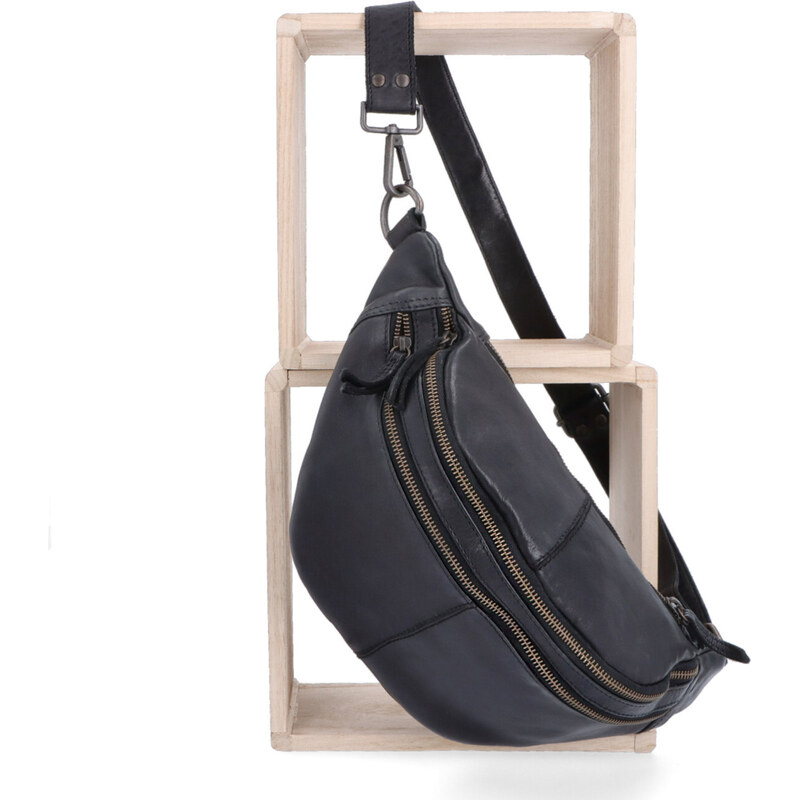 Kožená ledvinka crossbody Noelia Bolger černá NB 2035 C