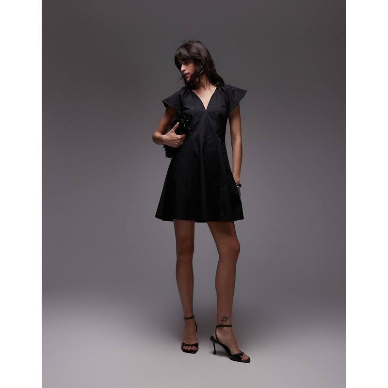 & Other Stories fitted corset mini dress in black