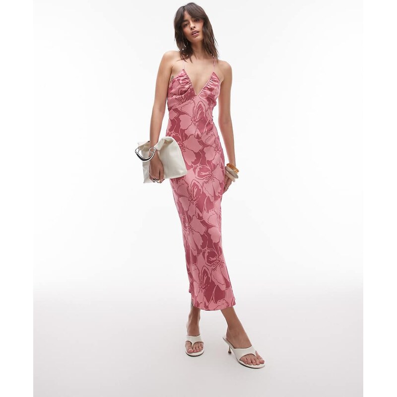 & Other Stories strappy midi dress with cut out back detail in