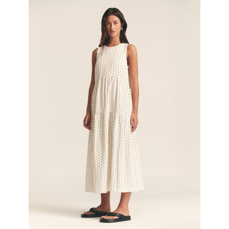 St MRLO Šaty REMI TIERED DRESS krémová / černá 106756864